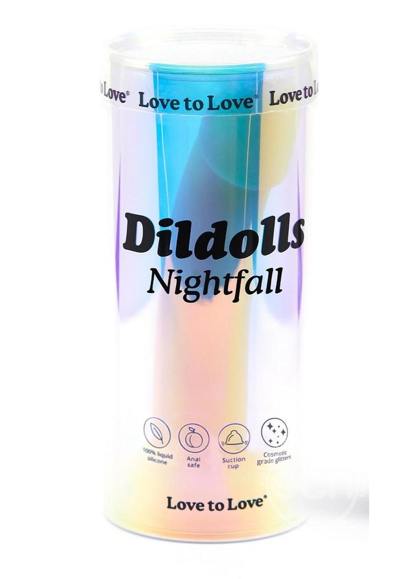 Dildolls Nightfall Silicone Dildo - Teal/Gold